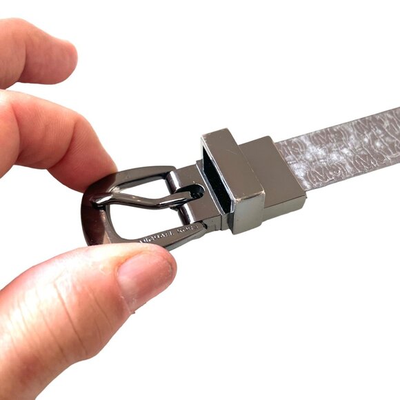 Michael Kors Mens Silver Monogram Belt 36" - Picture 2 of 8